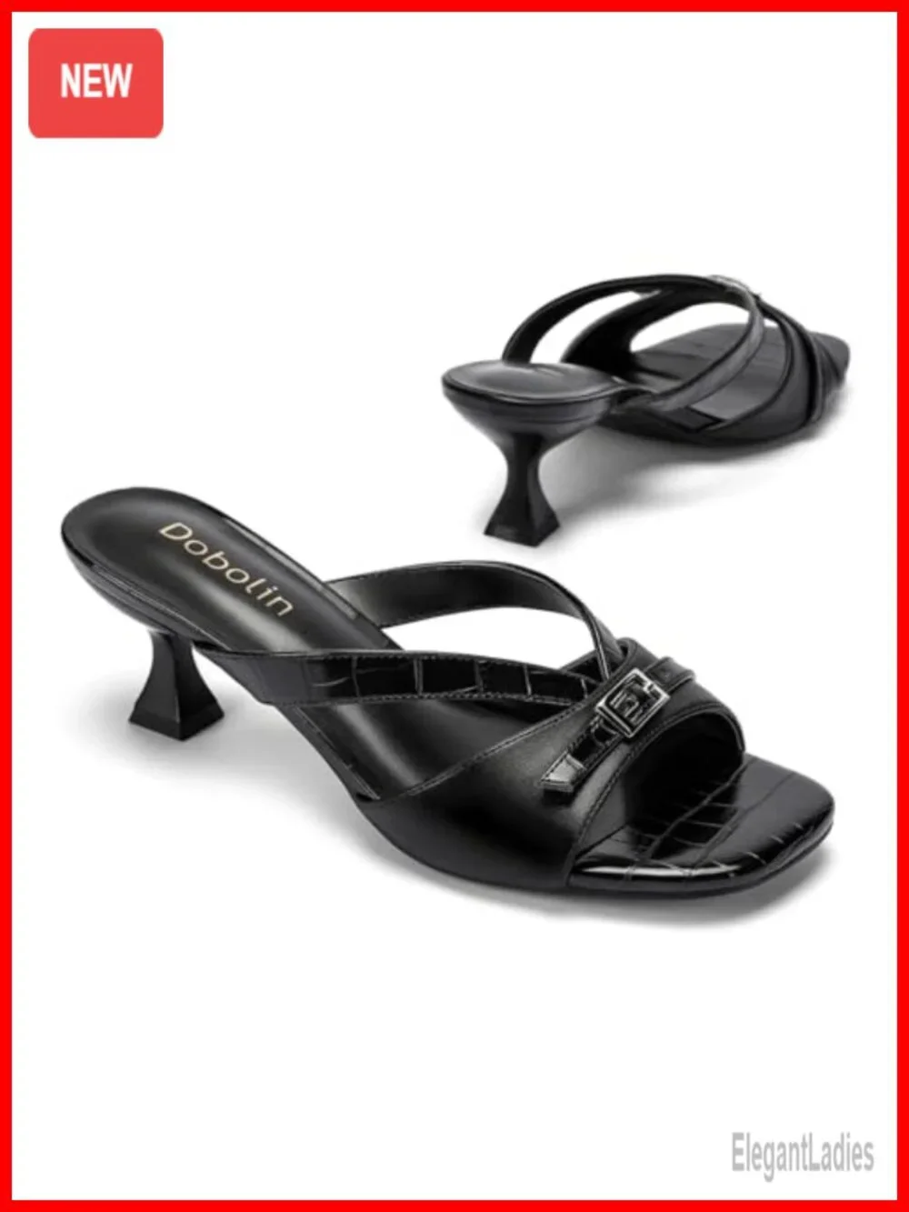 Kitten Heel Sandals Women 2.2 inch Slip On Mule Dress Shoes Open Toe